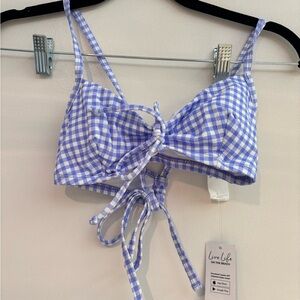 Blue and White Gingham Bikini